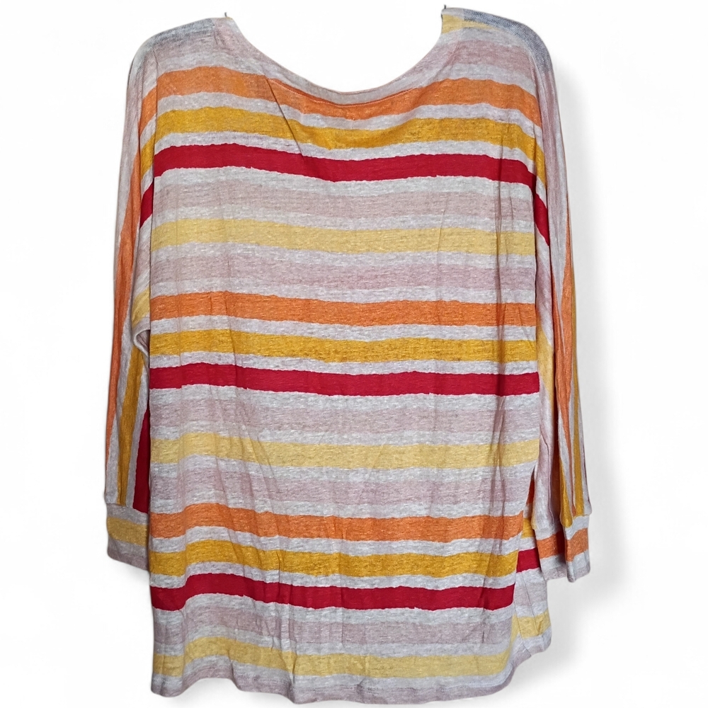 EUC Coldwater Creek 100% Linen Summer Lightweight Striped Top‎ Women's Large - Picture 4 of 5